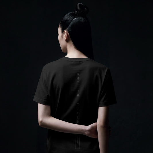 The Tennyson "Not To Yield" Heavyweight Tee - Stealth Black