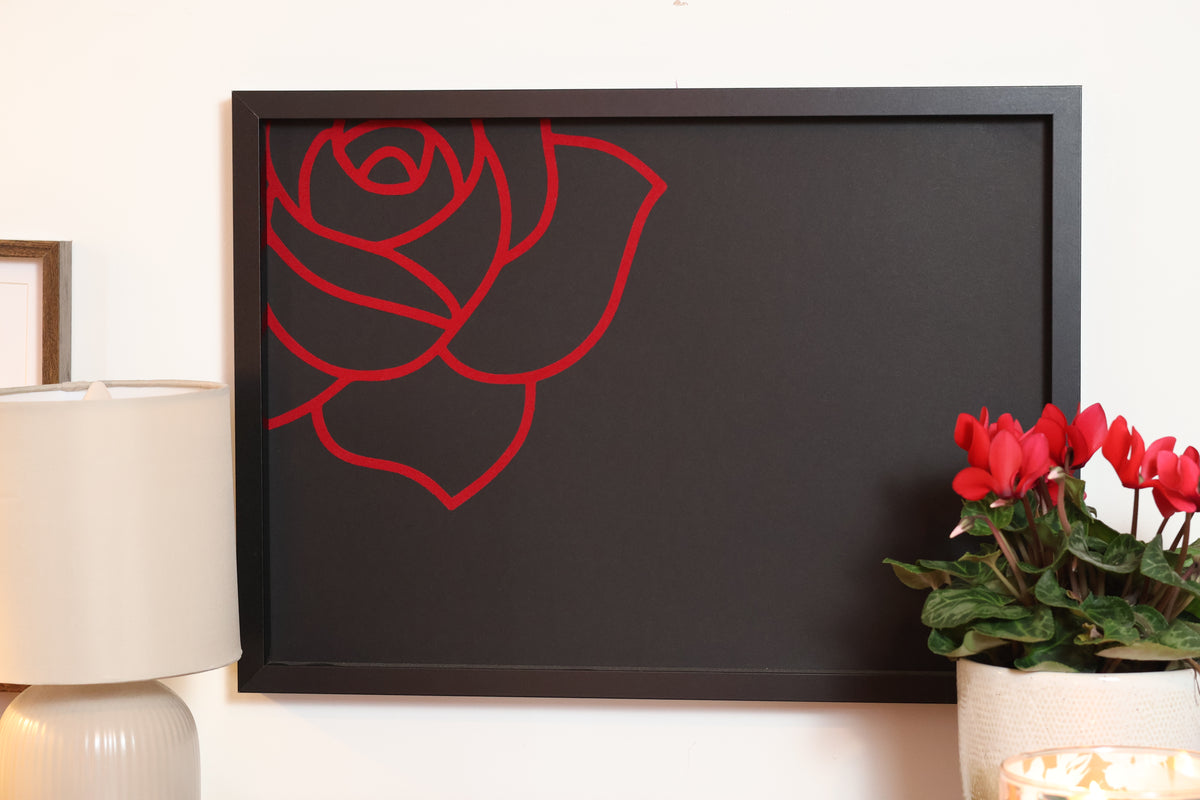 The Faiz Ahmed Faiz "Surkh Rose" Heavyweight Art Piece – Crimson Flock Without frame