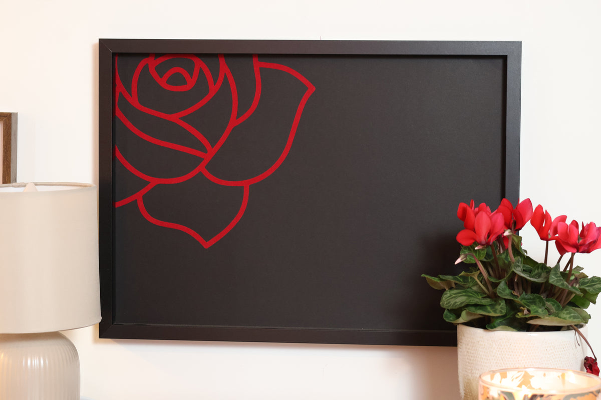 The Faiz Ahmed Faiz "Surkh Rose" Heavyweight Art Piece – Crimson Flock Without frame