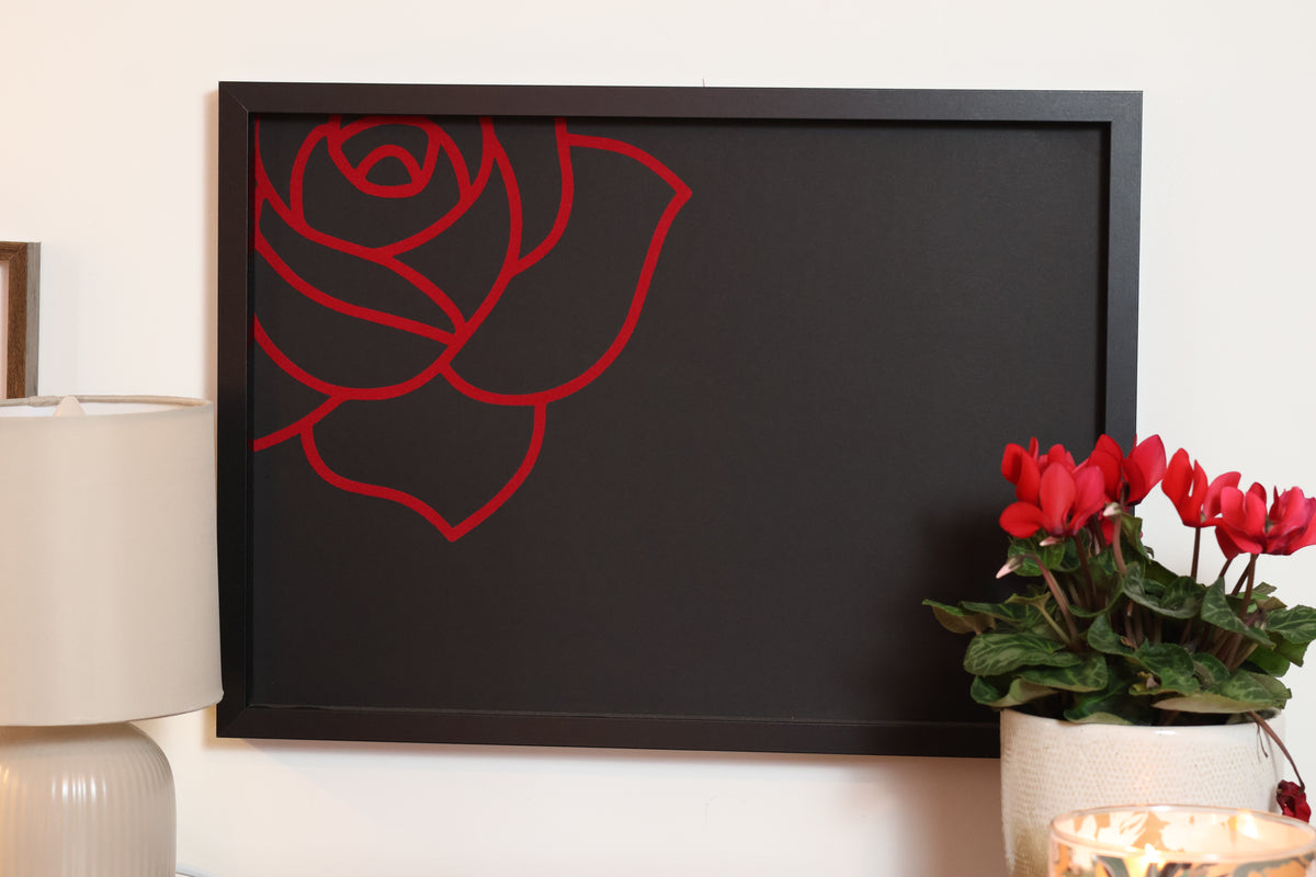 The Faiz Ahmed Faiz "Surkh Rose" Heavyweight Art Piece – Crimson Flock Without frame