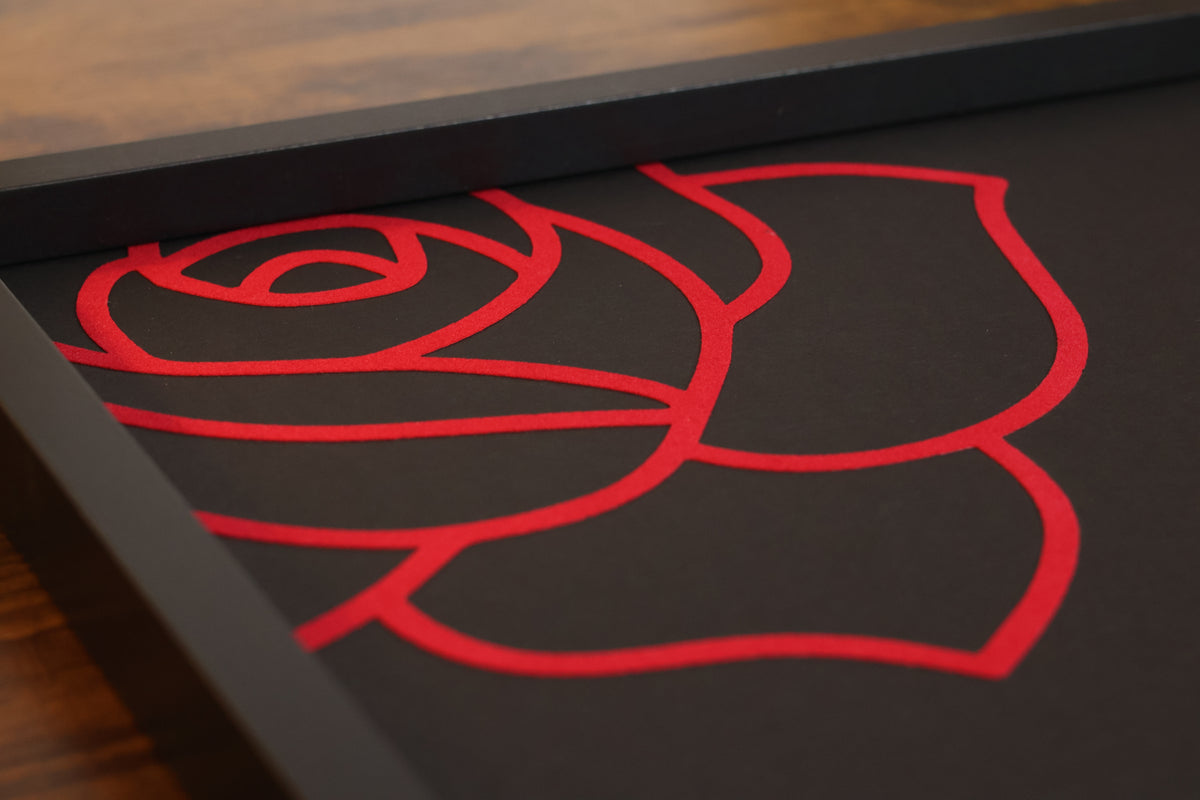 The Faiz Ahmed Faiz "Surkh Rose" Heavyweight Art Piece – Crimson Flock Without frame
