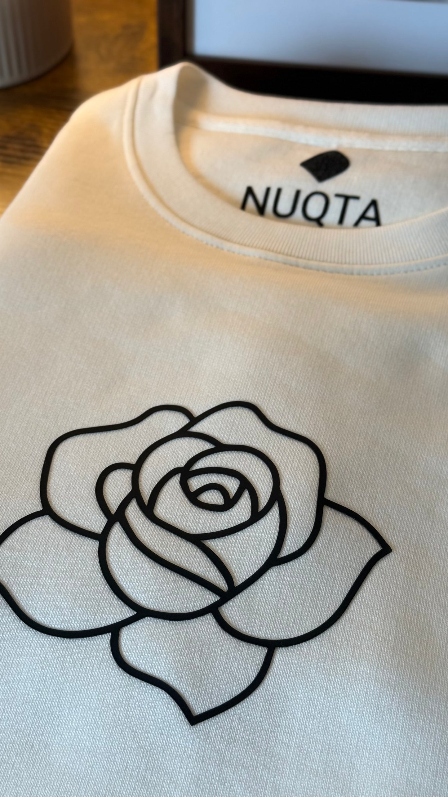 The Nuqta "Genesis Rose" Heavyweight Crewneck - Stark White