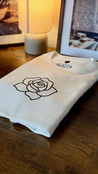 The Nuqta "Genesis Rose" Heavyweight Crewneck - Stark White