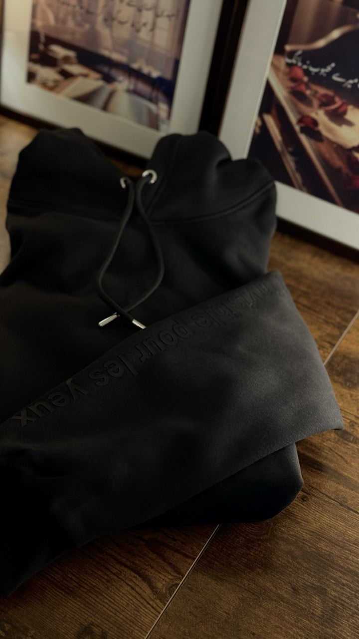 The Saint-Exupéry "Invisible" Heavyweight Hoodie - Obsidian Black