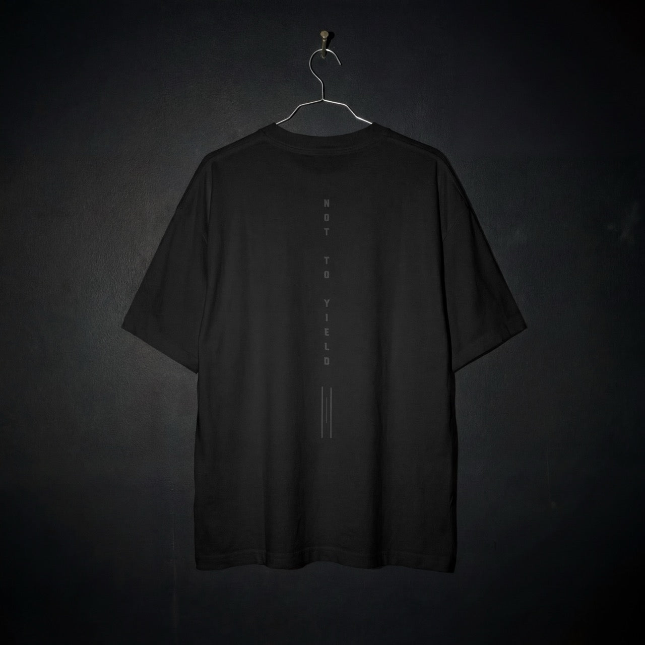 The Tennyson "Not To Yield" Heavyweight Tee - Stealth Black